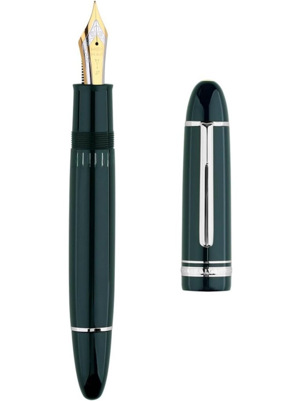 Elegant Green Resin Fountain Pen with Fine Nib, Ink Window & Gift Box - Perfect